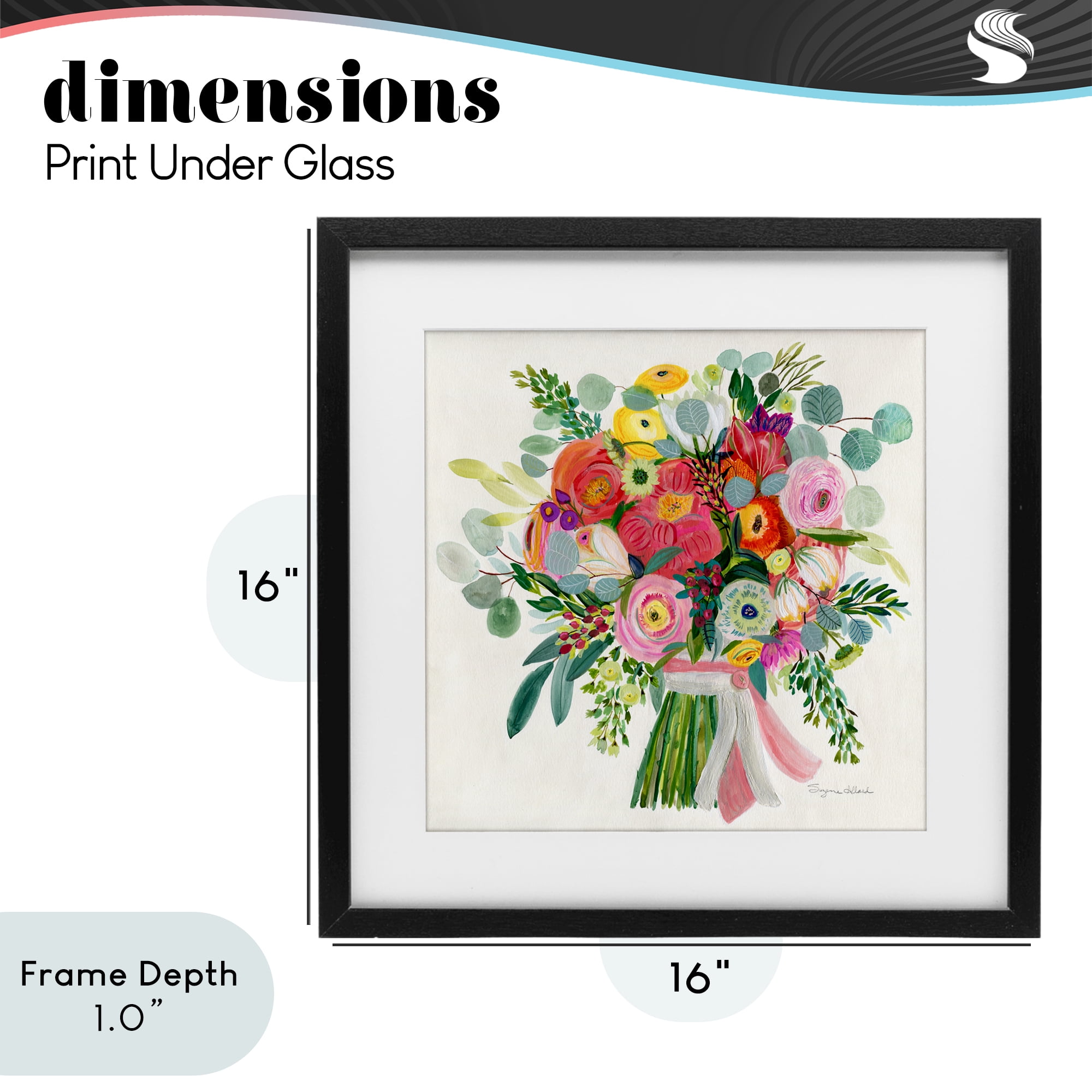 Stupell Industries Constant Friend Bouquet Black Framed Print Under Glass, design by Suzanne Allard