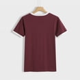 thumbnail image 4 of Dyfzdhu T Shirts for Women Short Sleeve Crew Neck Summer Tops Loose Casual Basic Tee Plain Shirt Red, 4 of 7