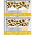 thumbnail image 6 of Sunflower Tie Up Valances Curtain, Vintage Summer Yellow Flower Butterfly Welcome Kitchen Valances for Windows Decor, Rod Pocket Short Curtains Set for Bedroom/Bathroom, 42"x12", 6 of 9