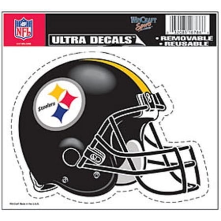 NFL HELMET ULTRA DECAL 5"X6" CLEAR WINDOW FILM STATIC CLING Pittsburgh Steelers
