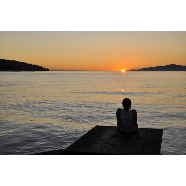 Pier Person Dock Beach Sea Sunset Summer Horizon 12 Inch By 18 Inch Laminated Poster With Bright Colors And Vivid Imagery Fits Perfectly In Many Attractive Frames Walmart Com Walmart Com