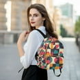 thumbnail image 6 of FORMRS Mini Backpack Purse for Women Travel Daypack Casual Shoulder Bag, Retro Geometric, 6 of 7