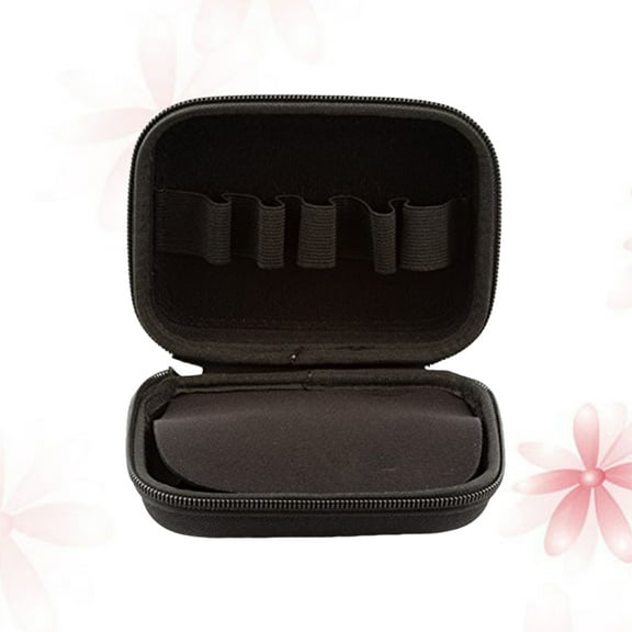 Black Portable Essential Oil Case for 10 Bottles 10ml with Shockproof Design and Zipper Closure EVA