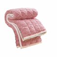 thumbnail image 1 of Maplenight Premium Thick Taffeta Velvet Queen Size Mattress Pad with Cotton Quilting - Foldable, Warm Flannel Mattress Cover Pink, 1 of 4