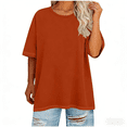 thumbnail image 4 of Ytndtr Women's Plus Size Top Round Neck Elbow-Length Sleeved Summer T-Shirt, 4 of 7