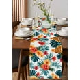 thumbnail image 4 of Tropical Leaves Floral Table Runner 72 Inches, Summer Pineapple Flowers Bed Runner Dresser Scarves Tabletop for Indoor Outdoor Parties/Ceremony/Banquet, 18" x 72", 4 of 8