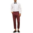 thumbnail image 2 of INSPIRE CHIC Plaid Dress Pants for Men's Slim Fit Houndstooth Cropped Pants 34 Red, 2 of 5