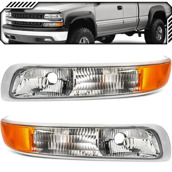 EPIC LIGHTING OE Style Halogen Corner Lights Assembly Replacement for CHEVROLET 99-02 SILVERADO 00-06 SUBURBAN TAHOE [ GM2520173 GM2521173 1519958 1515559 ] Pair
