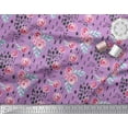 thumbnail image 3 of Soimoi Purple Viscose Chiffon Fabric Brush Stroke & Ranunculus Floral Decor Fabric Printed Yard 42 Inch Wide, 3 of 3
