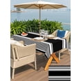 thumbnail image 4 of Outdoor Tablecloth with Umbrella Hole & Zipper, Black Striped Rectangle Tablecloth 60x84 Inch, Modern Color Block Farmhouse Stripes Patio Table Cover Waterproof Table Cloth for Picnic/Party, 4 of 7