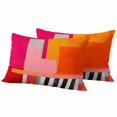 thumbnail image 2 of Pack of 2 Outdoor Pillow Covers 20x12 Inch Waterproof Pink Orange Throw Pillow Covers,Decorative Couch Pillow Shams Protectors Geometric Modern Abstract Oil Painting Patio Pillowcases Cushion Covers, 2 of 8