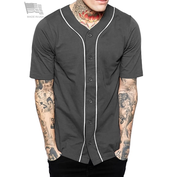 Hat and Beyond Men's Baseball Jersey Button Down Athletic Uniform