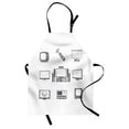 thumbnail image 1 of TV Show Apron, Electronic Fashion Themed Progress of Television Concepts, Unisex Kitchen Bib with Adjustable Neck for Cooking Gardening, Adult Size, Charcoal Grey Pale Grey, by Ambesonne, 1 of 4