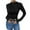 Black, variant on Women's Pleated Long Sleeve Mock Neck T Shirts Casual Slim Fit Fall Tops Basic Business Work Tee (Beige, S)