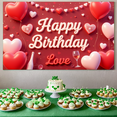 thumbnail image 5 of Romantic Heart Design Birthday Decor Love Theme Celebration Banner for Anniversary Party Indoor Decoration Special Occasion, 5 of 7