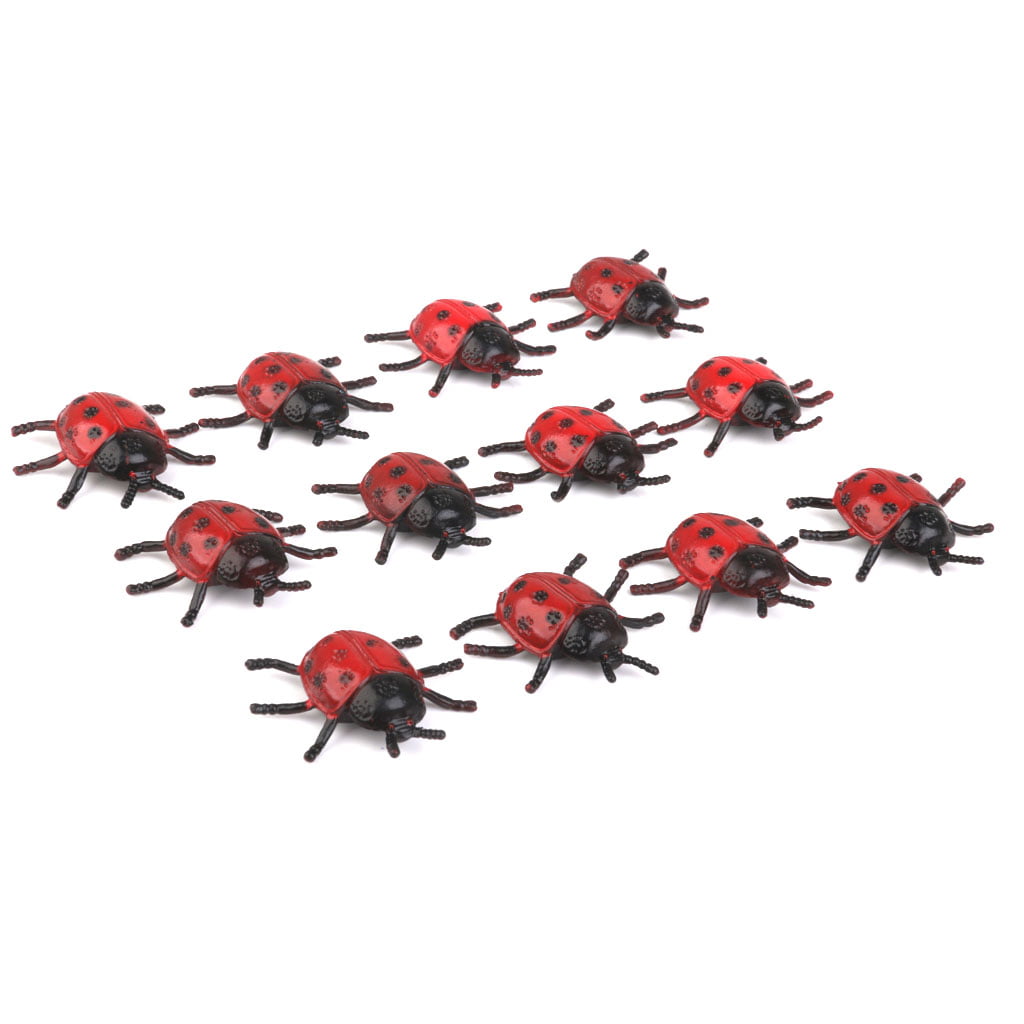 14 Plastic Ladybird Ladybug Beetle Insect Figure Party Goody Loot Bag Favors 