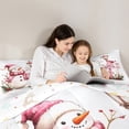 thumbnail image 5 of Feelyou Kawaii Pink Snowman 01, Winter Snowflake Twin Comforter Sets, Happy Christmas Holiday Reversible Bedding Set, Lightweight Room Decor, 2pcs, 5 of 8