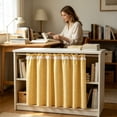thumbnail image 4 of Feledorashia Cabinet Curtain, Short Cupboard Cover, Decorative Privacy Panel for Open Shelving Kitchen Cabinet Utility Nook and Storage Area, Soft Fabric Panel with Gathered Top Edge and Hooks, 4 of 7