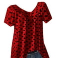 thumbnail image 2 of Aloohaidyvio Tops Plus Size Clearance,Women Plus Size Tops Casual Dot Daily Short Sleeve Shirt Blouse, 2 of 4