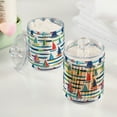 thumbnail image 2 of Yayeee 2 Pack Qtip Holder Bathroom Cotton Swab Canister with Lid Clear Dispenser Set, Colorful Sailboats, 2 of 6