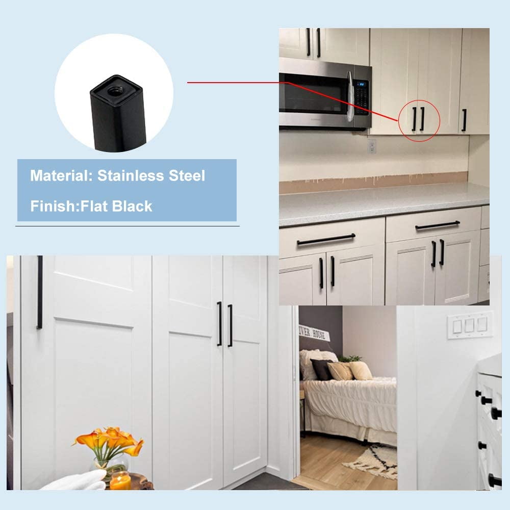 10Pack Goldenwarm Black Square Bar Cabinet Pull Drawer Handle Stainless Steel Modern Hardware for Kitchen and Bathroom Cabinets Cupboard Center to Center 3-1/2in 90mm 10Pack Goldenwarm Black Square Bar Cabinet Pull Drawer Handle Stainless Steel Modern Hardware for Kitchen and Bathroom Cabinets Cupboard Center to Center 3-1/2in 90mm