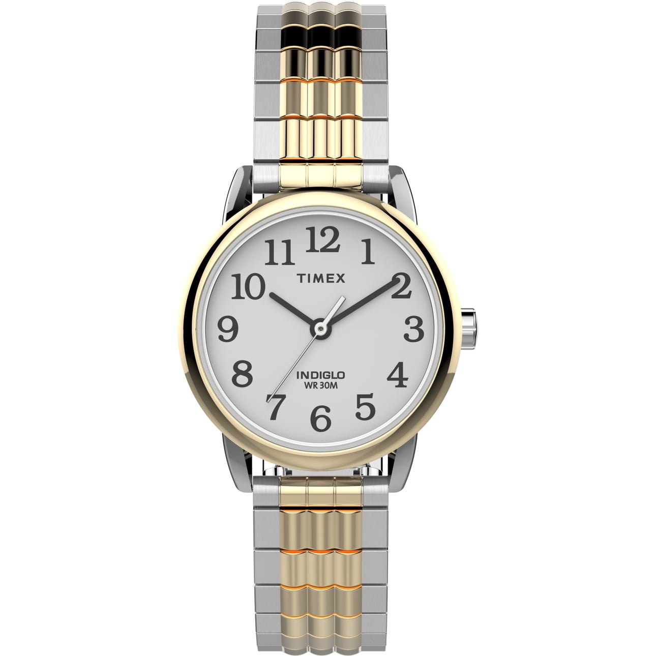 Timex Women's Easy Reader 25mm Perfect Fit Watch – Two-Tone Case White Dial  with Two-Tone Expansion Band 
