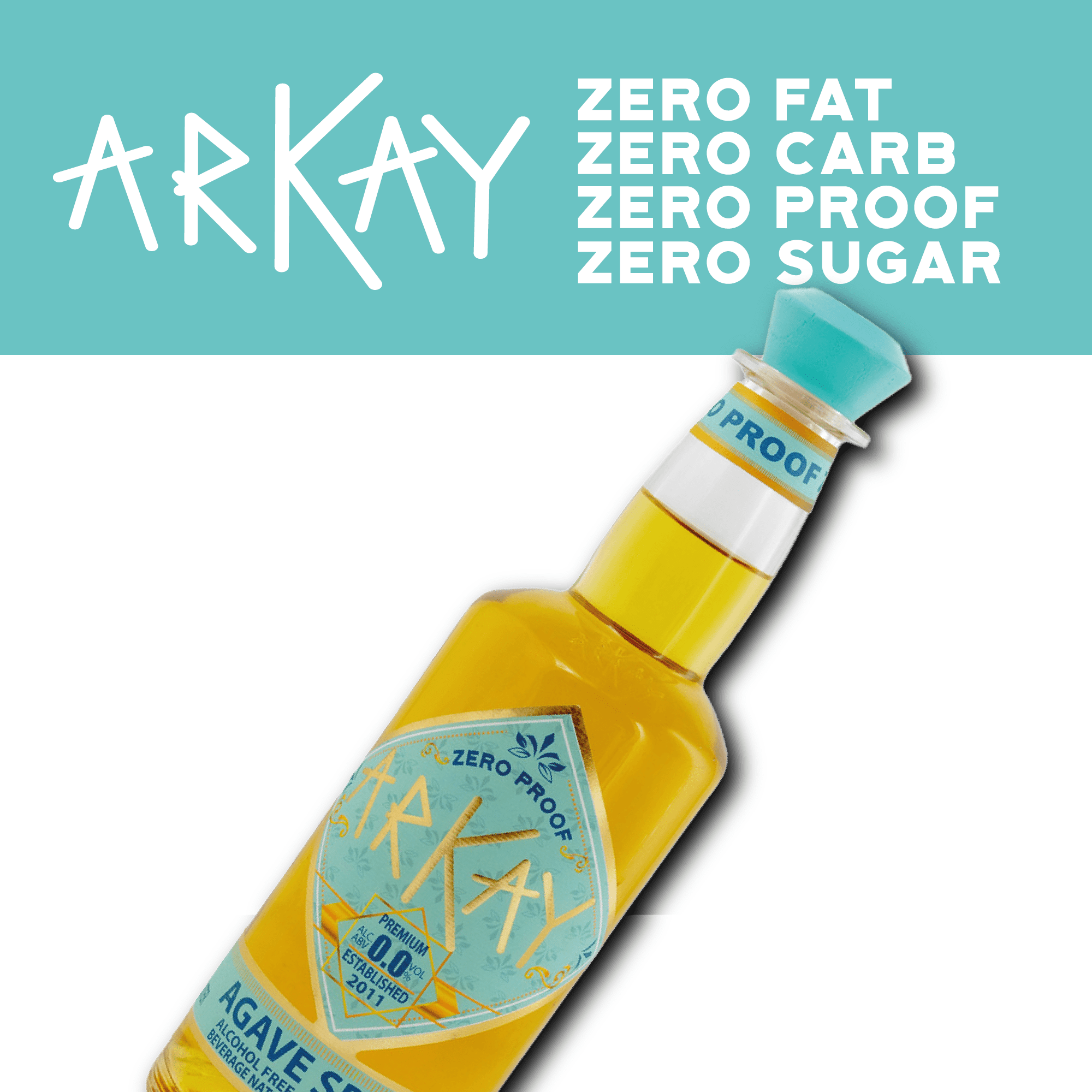 ARKAY | Agave Zero Proof Liqueur | Premium Alcohol-Free Alternative | 33.3 fl oz (1L) | Zero Calories & Sugar