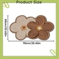 thumbnail image 5 of Flower Bath Rug, Funny Floral Bath Mat, Soft Plush Fluffy Rug, Absorbent, Non-Slip for Bathroom, Kitchen Sink, Bedroom, Kid's Bedroom, and Living Room, Coffee, 15.7x23.6 Inch, 5 of 9