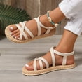 thumbnail image 3 of Mepaouo Women's Summer Strappy Flat Sandals Adjustable Open Toe Fisherman Slingback Gladiator Shoes, 3 of 8