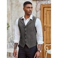 thumbnail image 4 of COOFANDY Black Vests Men Slim Fit Waistcoat Vest Notch Lapel Dressy Suit Vests, 4 of 6