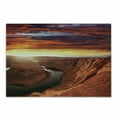 thumbnail image 1 of Landscape Cutting Board, Scenery of the River Between Rock Cliffs with Sky Image, Decorative Tempered Glass Cutting and Serving Board, Small Size, Orange Yellow, by Ambesonne, 1 of 1