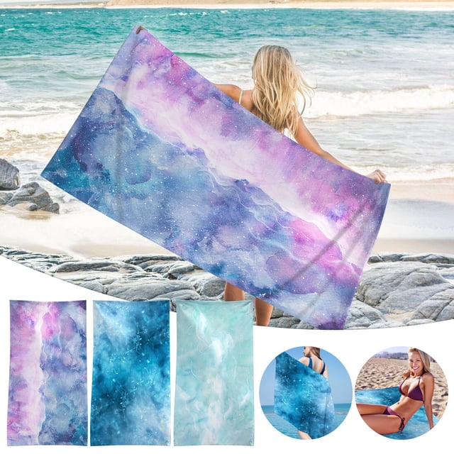 Xihbxyly Toalla de Playa de Microfibra, Resistente a La Arena y de Secado Rápido, Superligera y Compacta, Ideal para Viajes, Multiusos para Playa, Piscina, Yoga y Camping. Tamaño de 76 X 152 Cm.