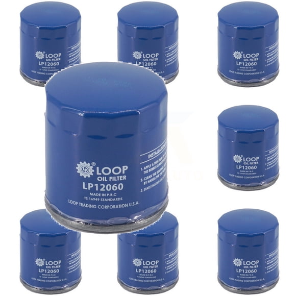 LOOP Engine Oil Filter (8 Pack) for Car Chevrolet GMC Equinox Buick Terrain Cruze Malibu Colorado Ford Escape Canyon Encore Spark Trailblazer GX Trax Corvette Impala Cadillac Acadia Volt KLO-100312