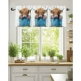 thumbnail image 2 of Highland Cattle Valances for Windows Farmhouse Cow Funny Animal Valance Rod Pocket Light Filtering Short Window Treatments Curtains for Kitchen Bathroom Living Room Bedroom, 1 Panel, 42 x 18 Inch, 2 of 7