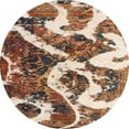 thumbnail image 1 of Ahgly Company Indoor Round Abstract Brown Oriental Area Rugs, 5' Round, 1 of 6