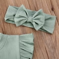thumbnail image 4 of TheFound 2 Pcs Baby Girl Romper Suits Knitted Button Jumpsuit + Headband Sets, 4 of 5