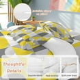 thumbnail image 2 of Mid Century Duvet Cover Set Twin Size, Yellow Grey Abstract Retro Geometric Modern 4 Piece Soft Microfiber Bedding Set with 1 Duvet Cover, 1 Flat Sheet, 2 Pillowcases, 2 of 9