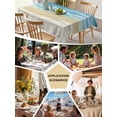 thumbnail image 5 of Blue Summer Beach Coastal Table Cloth, Waterproof Tablecloth for Rectangle Tables, Nautical Beige Seaside Reusable Washable Fabric Table Cover for Restaurant Kitchen Dining Tables 54"x108", 5 of 9