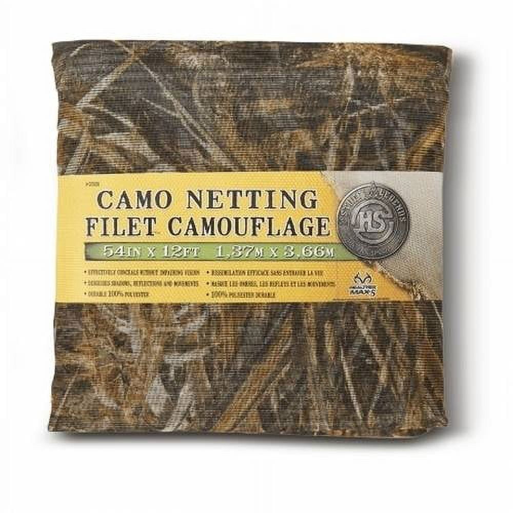 Hunters Specialties Camo Netting - Hunting Durable Lightweight Quiet Realistic Concealment Camouflage Polyester Netting for Blinds, 54 IN X 12 FT - MAX 5