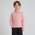 thumbnail image 2 of Polo Shirt Boys Long Sleeve Pink Button down Shirt Boys Casual Collared Shirt Classic 9-10 Years Boys Shirts, 2 of 5