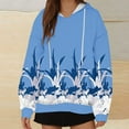 thumbnail image 2 of WREESH Women's Printed Oversized Hoodie Long Sleeve Casual Drawstring Sweatshirt Hooded Pullover Top with Pocket Light Blue, 2 of 5