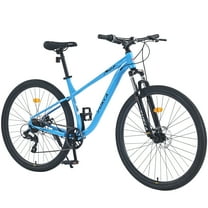 29" Mountain Bike 8 Speed Steel Frame City Bicycle with Front Suspension for Men Women, Blue