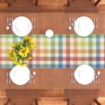 thumbnail image 4 of Linen Easter Table Runner - 13x72" Buffalo Check Plaid Spring Summer Decorations for Baby Shower, Birthday, Home Kitchen Dining, 4 of 6