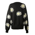 Fall Fashion Women Coat Cardigans Daisy Printing Long Sleeve O-Neck ...