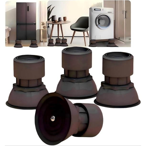 BCBCKEY 4Pcs Base Lavadora, Soporte para Lavadora, Patas Lavadora Antivibracion, 10-12cm Universal Ajustable Soporte Lavadora Secadora, Antivibración, Antideslizante, Reducción d