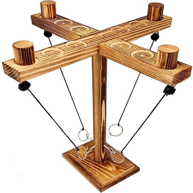 Gancho de madera Ring Toss Game Mohjeke para anillas para exteriores e interiores