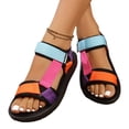 thumbnail image 5 of KEVCHE Leather Sandals for Women, Open Toe Adjustable Ankle Strap Slingback Platform Sandals, Wide Width Strappy Summer Casual Dressy Beach Vacation Shoes, Lightweight Chunky Sole Walking Sandals, 5 of 7