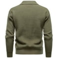 thumbnail image 5 of ZCFZJW Men's Knit Long Sleeve Sweaters Lapel Collared Athletic Sweater Tops Casual Quarter Button up Dress Pullover Fashion Golf Sweaters Army Green XXXXL, 5 of 5