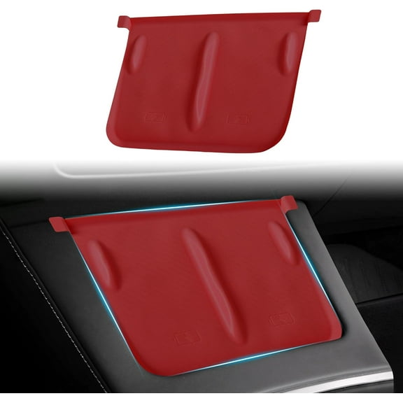 Wireless Charging Pad, Upgrade Non Slip Silicone Center Console Wireless Charging Mat, for Tesla Model 3 2023-2021, Tesla Model Y 2021-2024, Model 3/Y Interior Accessories(Red)