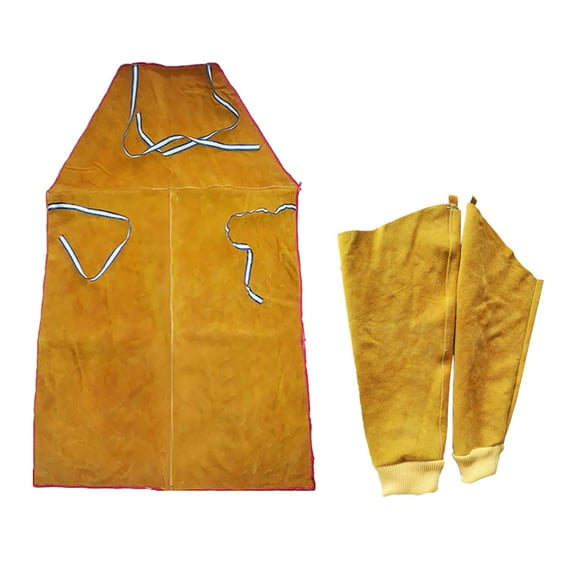 Mangas Y Delantales de Soldadura de Cuero de Cuero de Vaca - Ropa Resistente para Soldadores - Resistente a Las Llamas para Soldadura TIG - ño Más Macarena Delantal protector de soldador